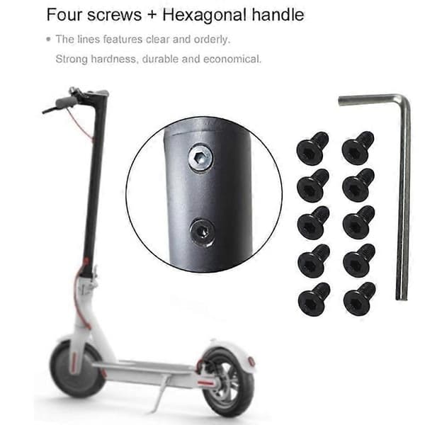10 pcs Scooter Handlebar Front Fork Tube Screws with Hex Handle Replacement Parts Kit for M365