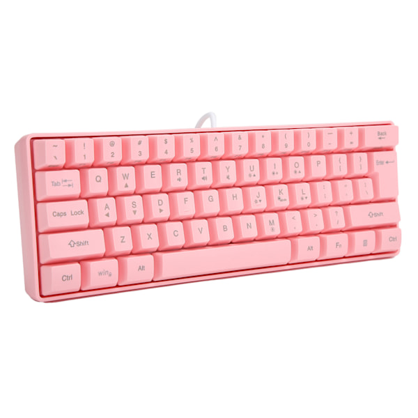 V700 RGB Baggrundsbelyst Tastatur Gaming USB 61 Taster Kablet Mekanisk Belyst Gamer Pink