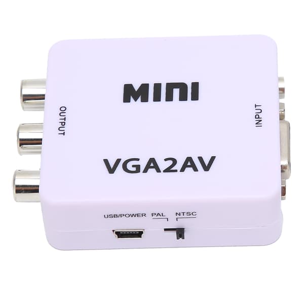 Mini VGA til AV 1080P HD Video Converter Adapter 165MHz med Datakabel til TV PC