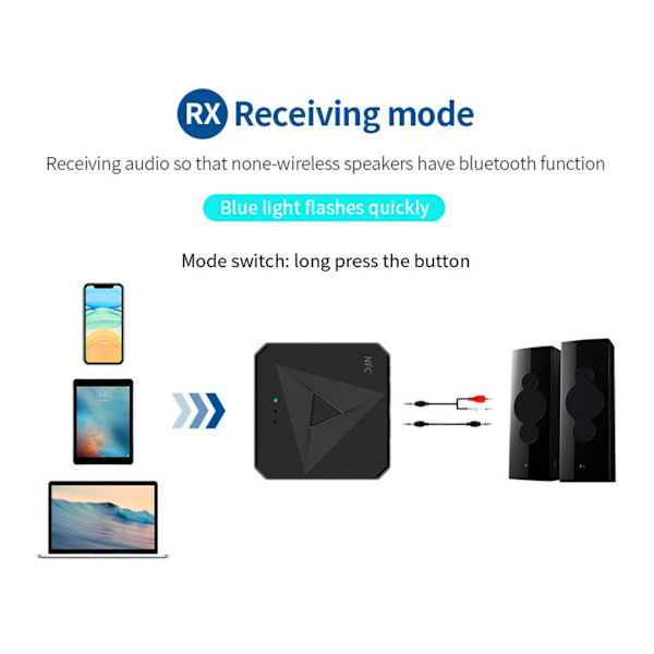 Bluetooth RCA/AUX-adapter – NFC-sensor