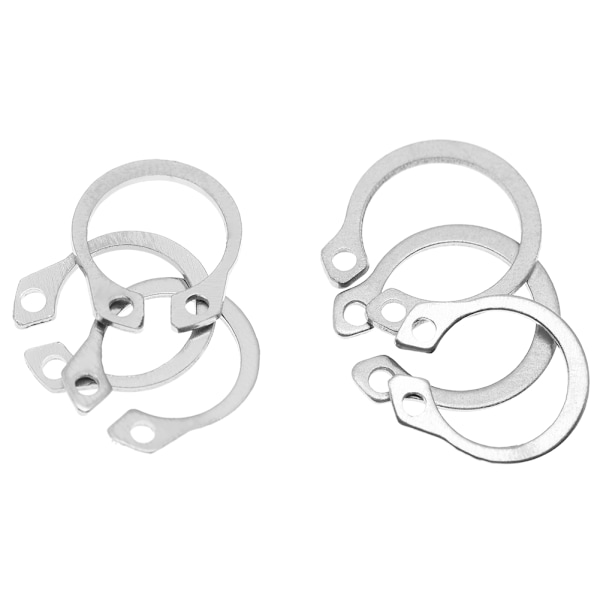 120 st. Rostfritt Stål Snap Hållring Cirkelstift Sortiment Set 9mm - 14mm med Låda