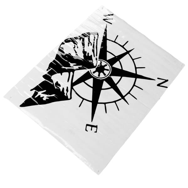 Bilberg Bådkompas Dekal Stærkt Klæbende Farveægte Universal Sort 60x47 cm