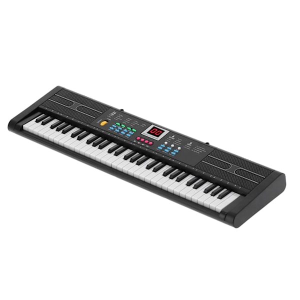Keyboard Klaver 61 Tangenter Instrument Elektrisk med USB Mikrofon til Børn Begynder MQ6187