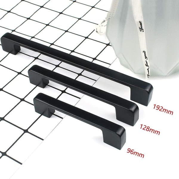 128 mm Kitchen Handles, 10 Pcs Black Kitchen Cabinet Handles for Door, Drawer, Cabinet (with Screws)