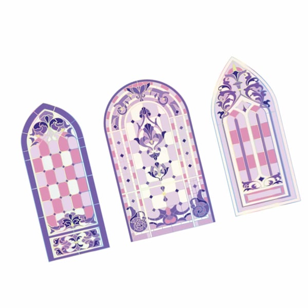 6 Ark Scrapbook Dekaler Fönstermönster Lätt att Dra Av Jämna Planner Dekaler för DIY Hantverk Journalföring Typ 3