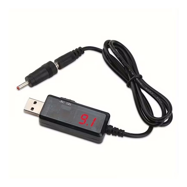 USB Boost Converter med LED-display Step-Up DC 5V til 9V/12V Kabel
