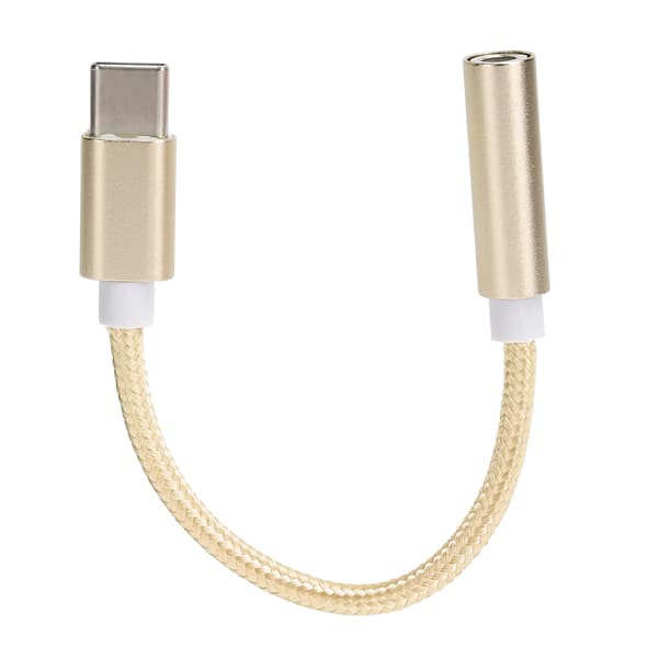 Type C til 3.5MM Aux Audio Adapter Flettet Audio Headset Adapter til Letv / Xiaomi Gul