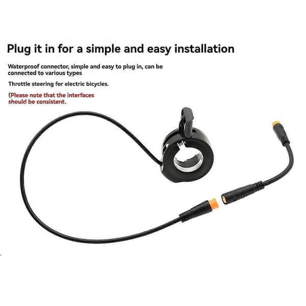 3-bens E-cykel Gasgreb Stik Sensor Tommelfinger Gasgreb Kabel Motor C