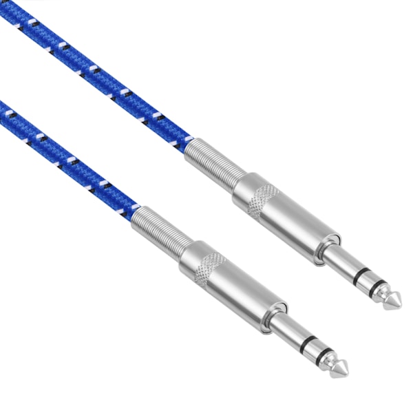 Gitar Kabel Stereo Audio Hann til Hann Ledning 6.35mm Rett Plugg for Musikkinstrument 1m