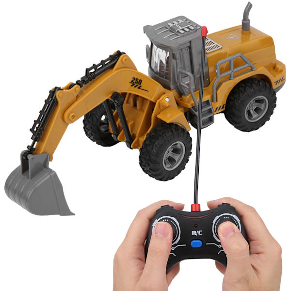 RC Ingenjörsbil Ljus Fjärrkontroll Grävmaskin Plast Barnleksak Modellbil Barnpresent