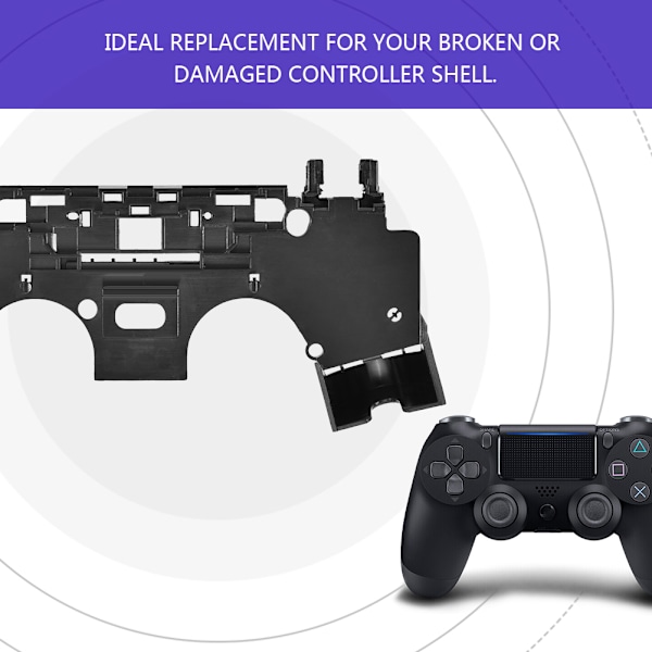 Musta muovinen keskikotelon kuoren suojus, varaosa PS4-ohjaimelle