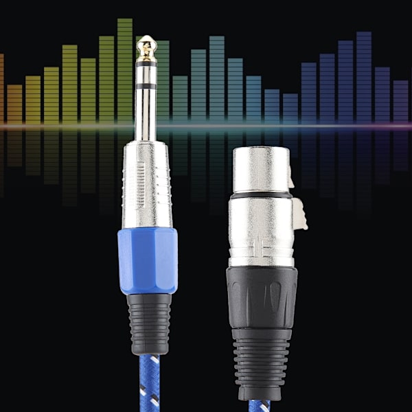 6,35 mm Skærmet Bil Audio Linje Modificeret Interconnect Kabel 1,8 m (Blå)