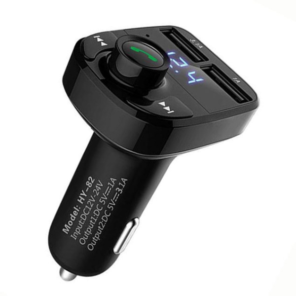 Bluetooth bil FM-sändarmodulaattori MP3 trådlös 3.1A black one size