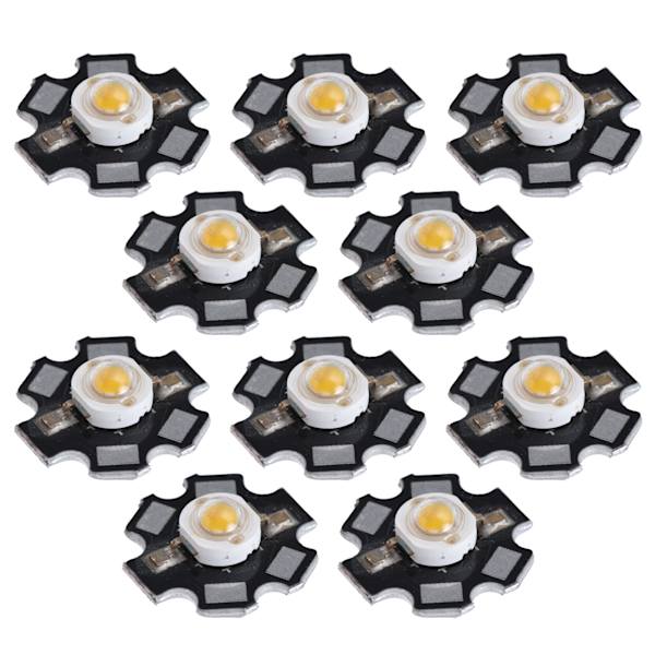 10 stk. Ultra Bright LED Chip 3V DIY Lysperler til Loftslampe Downlight Lommelygte Bordlampe Varmt Lys 3000K 3W