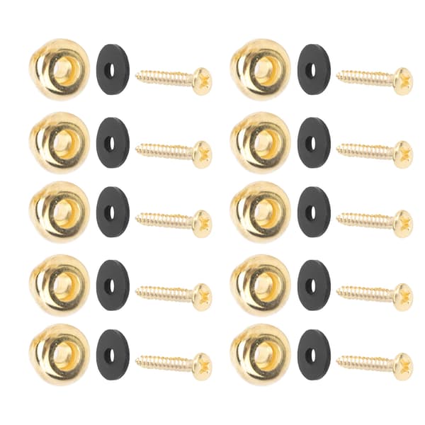 5 Set Gitarrband Lås Ändstift för Bas Ukulele Musikinstrument Tillbehör Guld