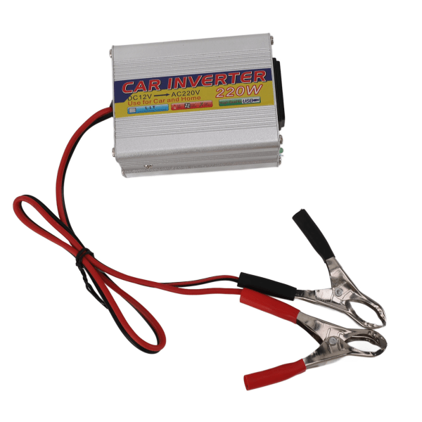 220W Power Inverter DC 12V to AC 220V‑240V Solar Inverter Car Converter with Working Indicator Light Multi Protection