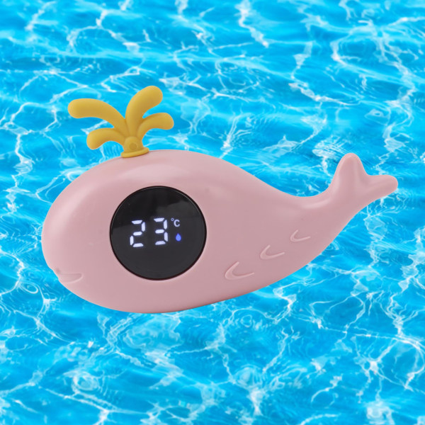 Baby kylpylämpömittari Digitaalinen sarjakuva söpö valaslämpömittari Multi vedenmittaus vaaleanpunainen