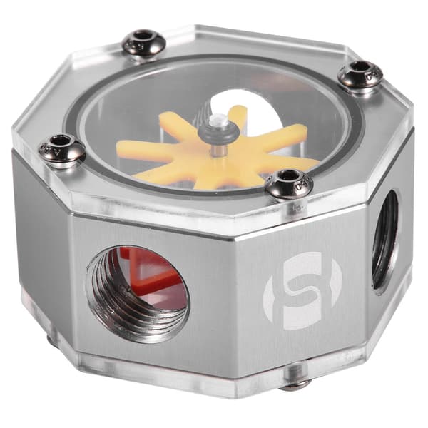 Aluminiumlegering G1/4 Gevind Vandkøling Flow Meter Indikator til PC Vandkølingssystem Grå