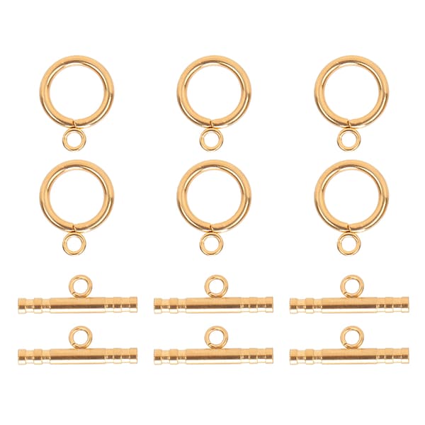 Runde T-låse i rustfrit stål til DIY halskæde armbånd smykker guld