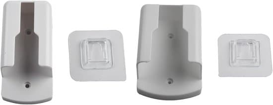 Wall-mounted remote control holder and storage box - suitable for TVs and air conditioners - white.