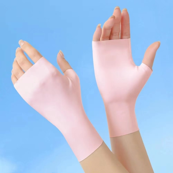 Par anti-UV-hansker for kvinner UV-beskyttelse Håndleddslengde antisklihansker for utendørsaktiviteter pink