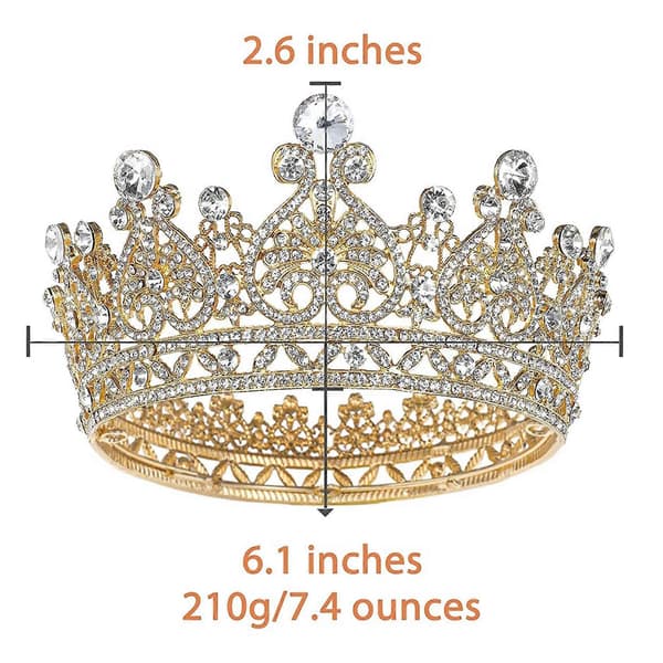 Gullprinsessekrone for kvinner - Dronningkroner for kvinner, til bryllup