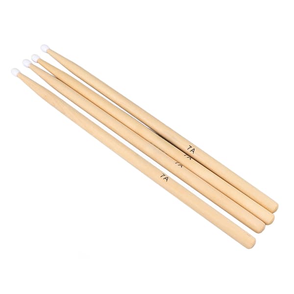 【NX】2 Pairs Drumsticks Maple Wood 7A Nylon Tip Drum Sticks Percussion Instrument Accessories
