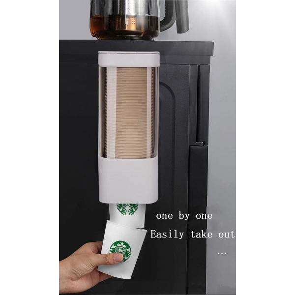 Dispenser for engangskopper, koppholder for plast- eller papirkopper, organizer