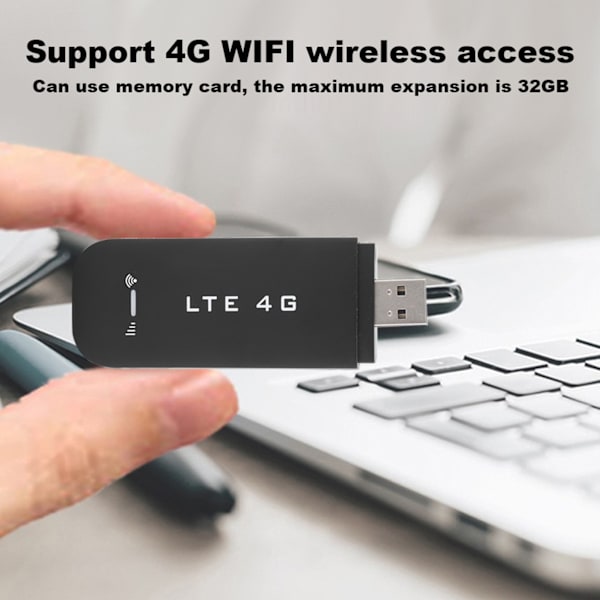 4G Trådløst Netværkskort Sort Understøtter 32GB Hukommelseskort 100Mbps Høj Hastighed USB 2.0