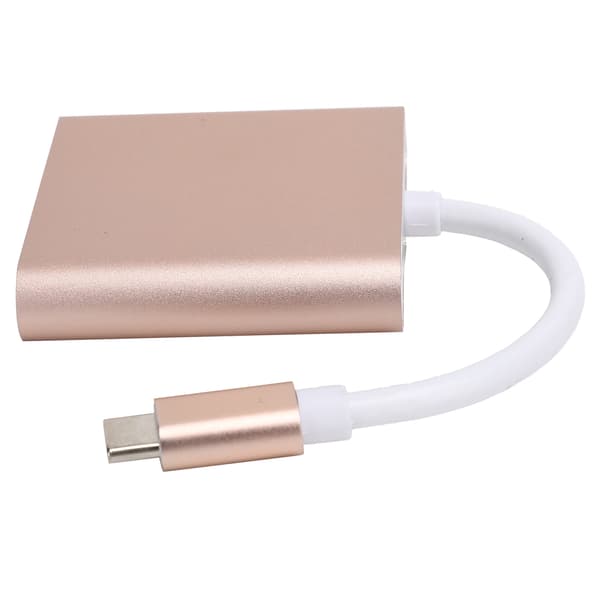 USB C Adapter 3.1 3 i 1 Hub Konverter Dock High Definition Multimedia Interface 4K Rosaguld