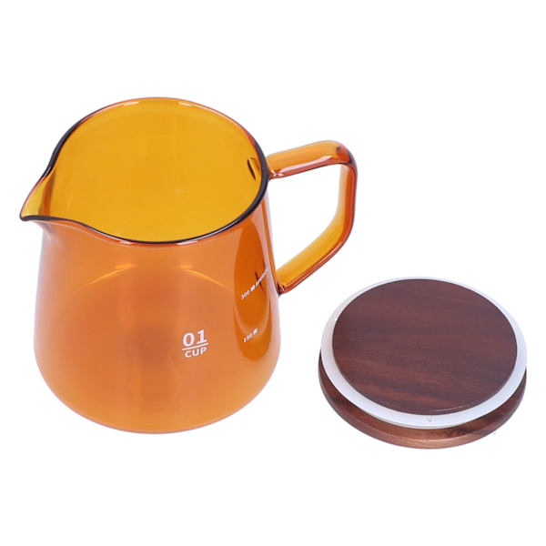 Tekop Borosilikatglas 300ml 350ml Varmebestandig Husholdnings Kaffekrus Vandbeholder med Låg Brun