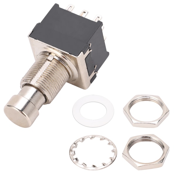 9-Pin Gitarpedalboks Bryter Metall PVC Høy Temperaturbestandig for Lydutstyr Svart