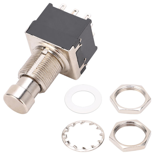 9-Pin Gitarreffektpedalbox Switch Metall PVC Högtemperaturbeständig för Ljudutrustning Svart