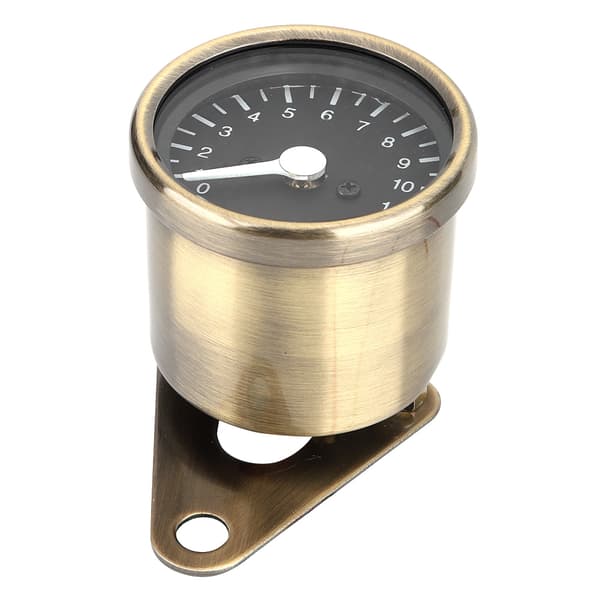 Motorcycle LED Tachometer Speedometer 12V Universal Autocycle Accessories (Brass) 0.6