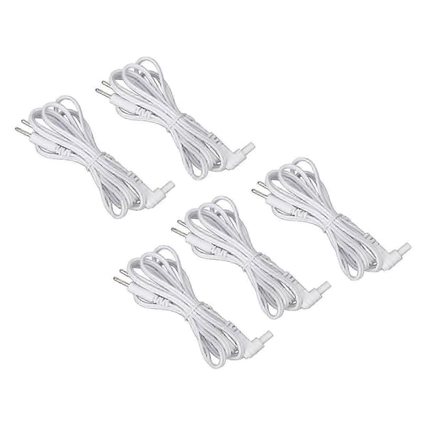 5 pcs Replacement Electrode Cables 2.35mm 2-Pin Connector Electrodes Lead Wire for TENS Massager White