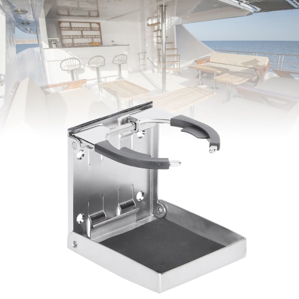 Foldbar Drikkekopflaskeholder i Rustfrit Stål til Marinebåd, Lastbil, RV Justerbar