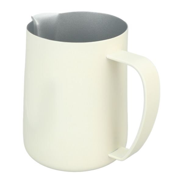 Coffee Latte Art Kander Bevel Design 450ml Rustfri Stål Mælkeskumningskande til Kaffe Mælk Hvid