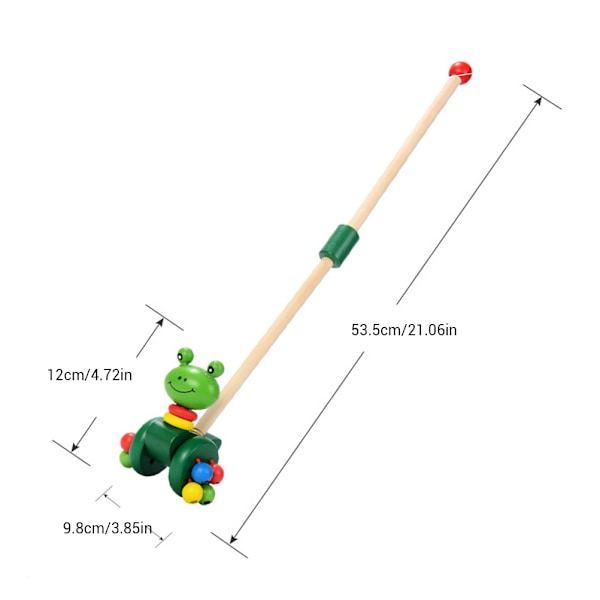 Puinen vauvan kävelytuki Puinen työntö- ja vetolelu Lapsi oppii kävelemään Kävelyeläin Työnnä lelu