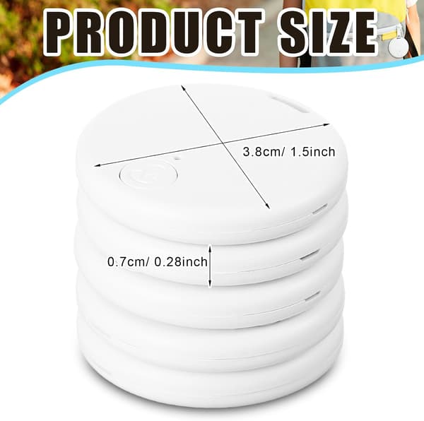 5-pack Portable GPS Tracker Mobile Tracking Anti-Loss Smart Device Key Finder GPS Locator for Pets, Wallets and Keychains White