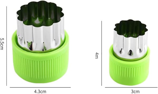 Home Vegetable and Fruit Cutter Set - Green - 9-Piece Set in a Bag