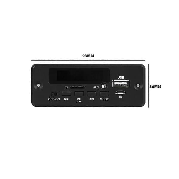 Bluetooth MP3-dekoderkort Digital skjermforsterker spillermodul 2x3W Svart tilbehør