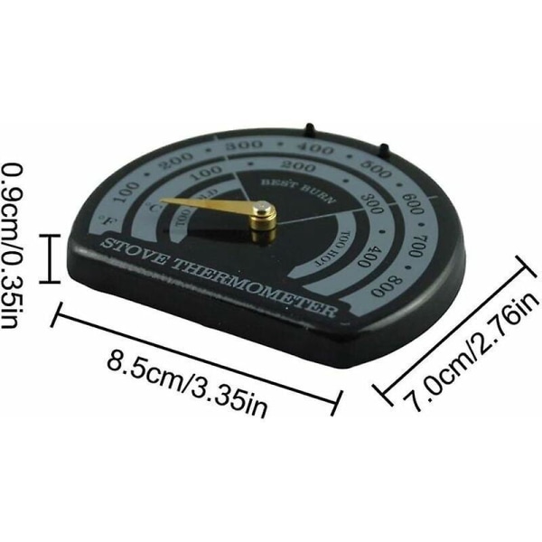 Magnetisk brændeovnstermometer med sonde - BBQ-værktøj til husholdning (1 stk)
