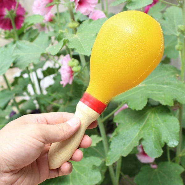 Maracas Barn Rumba Shaker Festartikkel Leke PVC Håndperkusjon Musikkinstrument L Gul