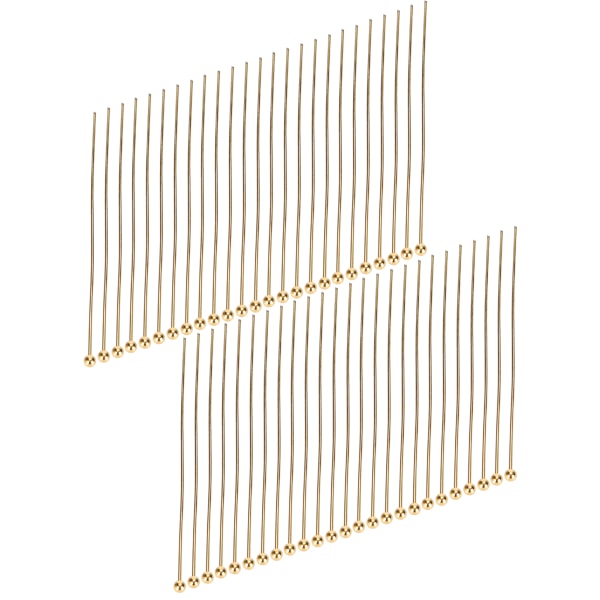 50 st Kulhuvudnålar Smycken Hänge DIY Hantverk Pärltillverkning Delar Tillbehör Guld 45mm / 1.77in
