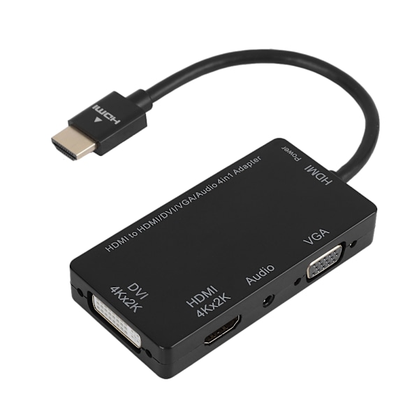 CableDeconn HDMI - DVI 4K/VGA/HDMI 4K/Audio 4-in-1 -sovitin PC:lle/Puhelimelle