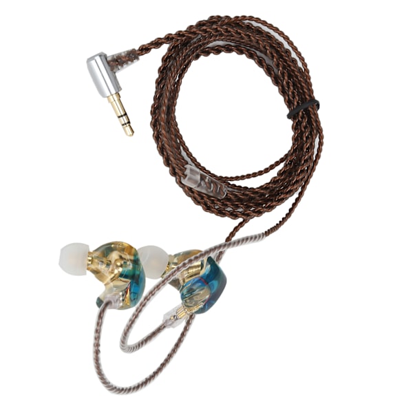 Dynamiska Resin Hörlurar 2 Pin HIFI Monitor Gaming Headset E-Sport Hörlurar med Mikrofon (Blå)