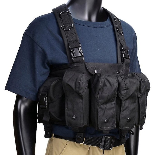 Multifunktionel sort Tactical Military AK Training Combat Chest Vest