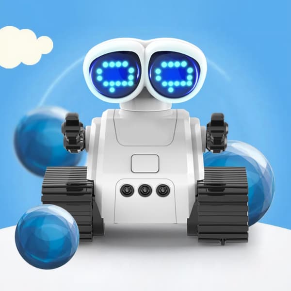 Mini fjernstyret programmerbar robot med musik, lys og mønsterskift; intercom robot; gestus-sensing legetøj.