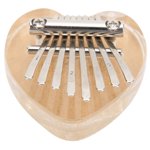 Kalimba 8 Tangenter Mini Finger Piano Kristall Födelsedag Julklappar för Barn Vuxna Nybörjare Hjärta Form