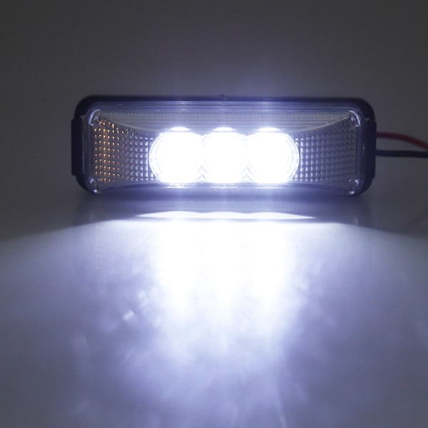 2 stk ABS med PC-skall 12V Høy Lys LED Lys 3 F3 Perle Lastebil Side Signal Lampe 1.2W (Hvit)